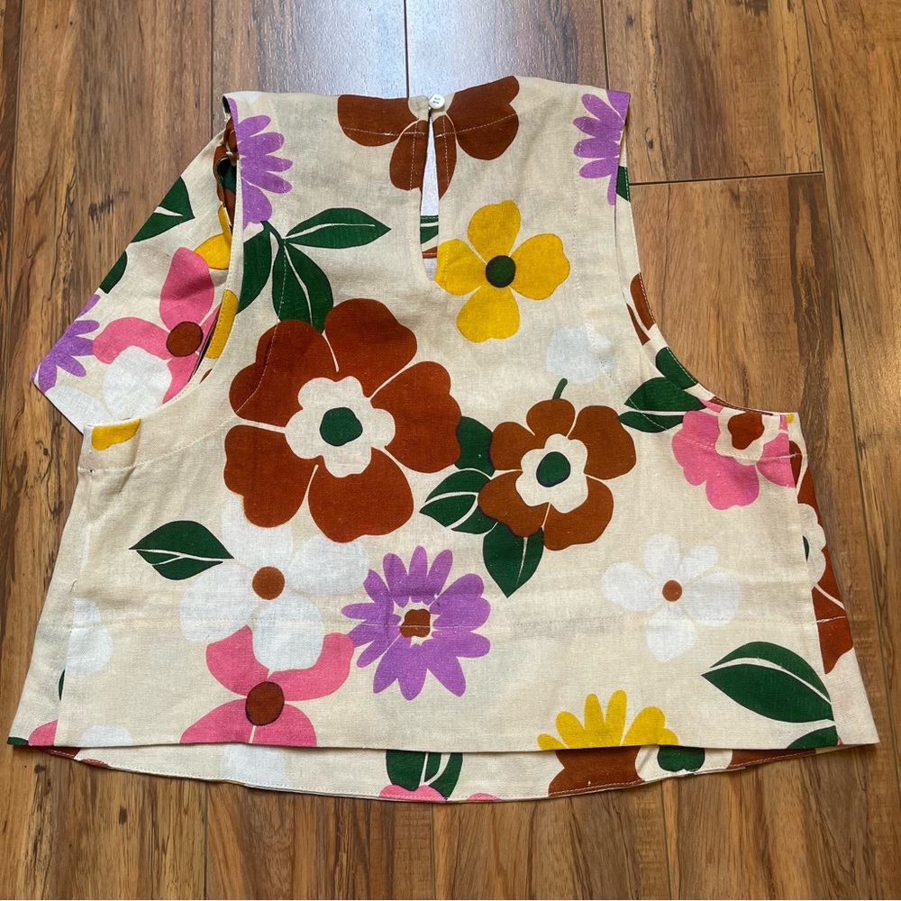 Sezane Floral Cream Top with Multicolor Blooms - Picture 12 of 14